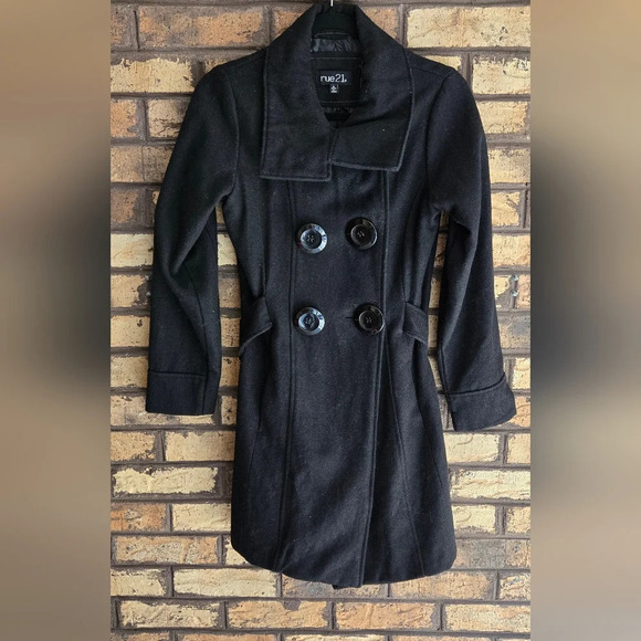 Rue21 Jackets & Blazers - Rue21 black peacoat